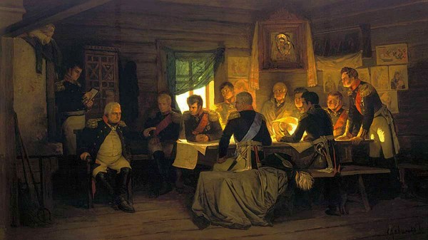 Generals in a conference by Alexei Danilovich Kivshenko